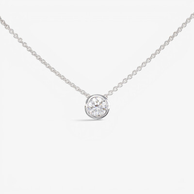 Collier Halo or blanc & diamants