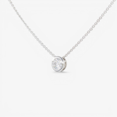 Collier Halo or blanc & diamants