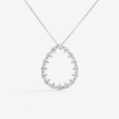 Collier Crépidante or blanc & diamants