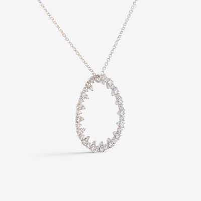 Collier Crépidante or blanc & diamants