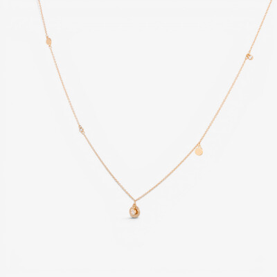 Collier or rose pampilles & diamants