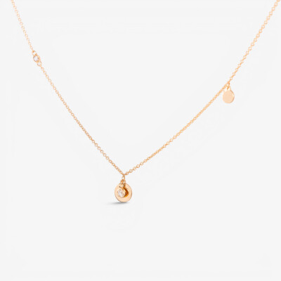 Collier or rose pampilles & diamants