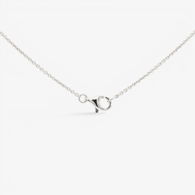 Collier Halo or blanc & diamant
