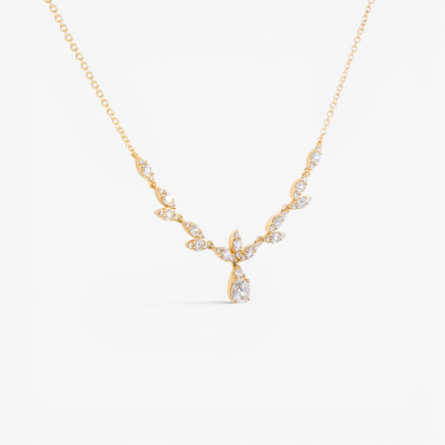 Collier Babylone or jaune & diamants