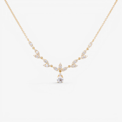 Collier Babylone or jaune & diamants