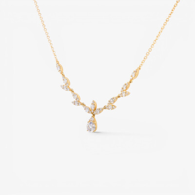 Collier Babylone or jaune & diamants