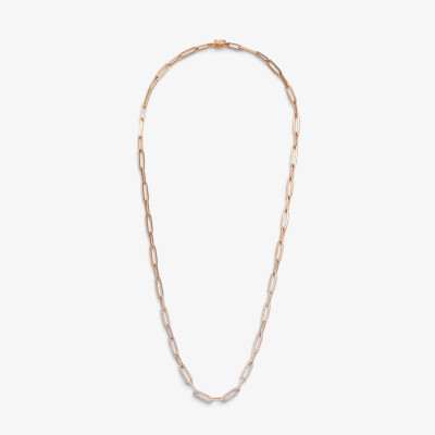 Collier Riviera or rose & diamants