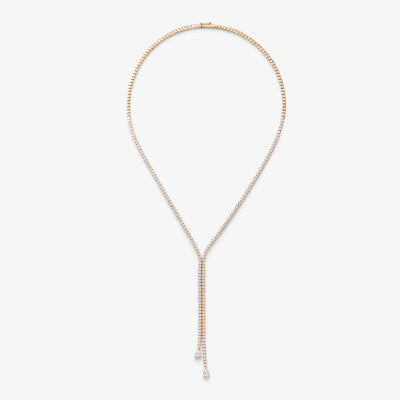 Collier Cascada or rose & diamants
