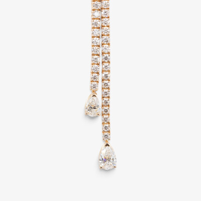 Collier Cascada or rose & diamants