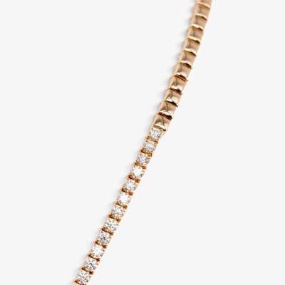 Collier Cascada or rose & diamants