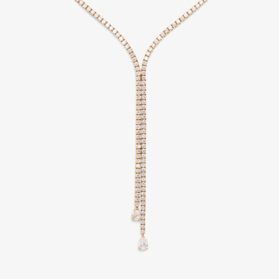 Collier Cascada or rose & diamants