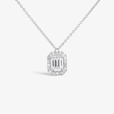 Collier Evidence or blanc & diamants