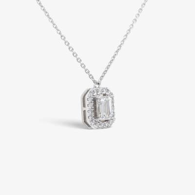 Collier Evidence or blanc & diamants