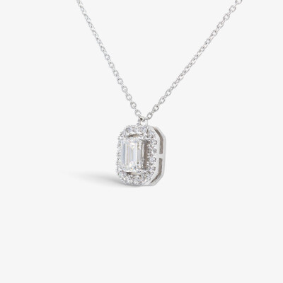 Collier Evidence or blanc & diamants