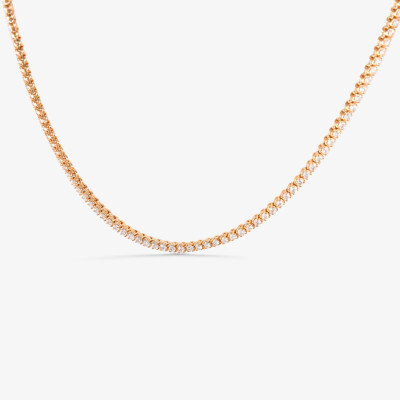 Collier Rivière or rose & diamants