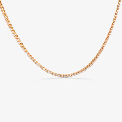 Collier Rivière or rose & diamants