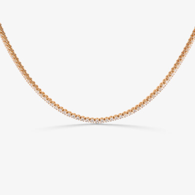 Collier Rivière or rose & diamants