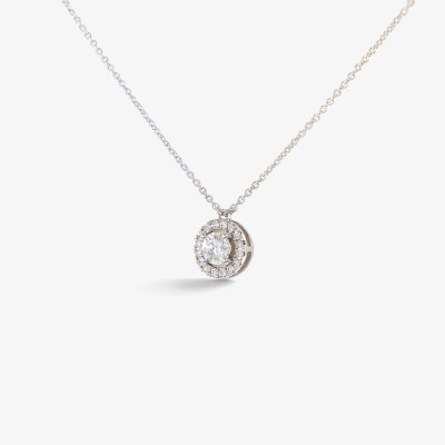Collier Evidence or blanc & diamants