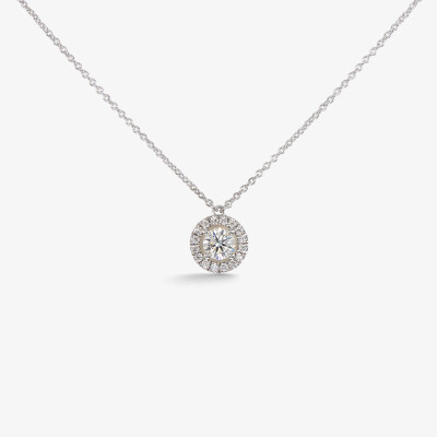 Collier Evidence or blanc & diamants