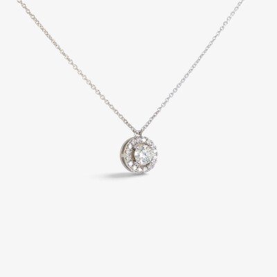 Collier Evidence or blanc & diamants