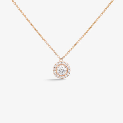 Collier Evidence or rose & diamants