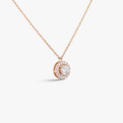 Collier Evidence or rose & diamants
