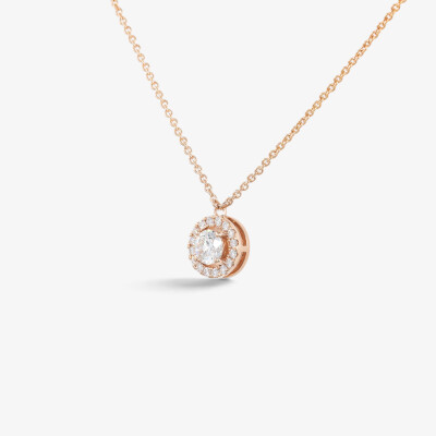 Collier Evidence or rose & diamants