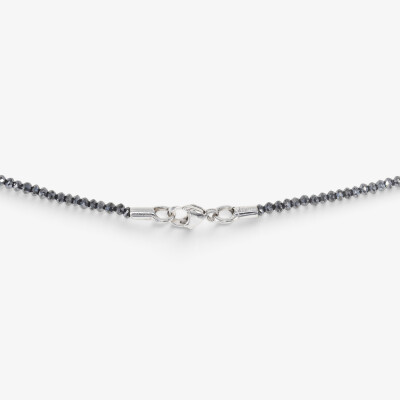 Collier Mirage or blanc & diamants noirs