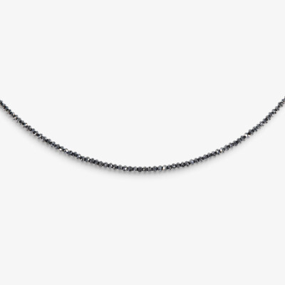Collier Mirage or blanc & diamants noirs