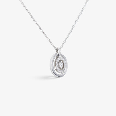 Collier Odyssée or blanc & diamants