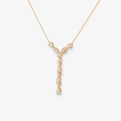 Collier Babylone or jaune & diamants