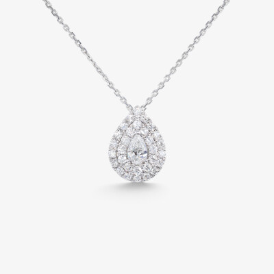 Collier Bermude or blanc & diamants
