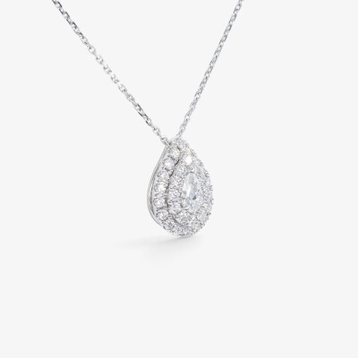 Collier Bermude or blanc & diamants