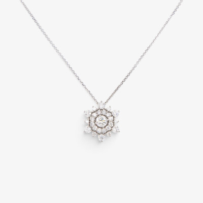 Collier Flocon or blanc & diamants