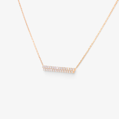Collier Alizée or rose & diamants
