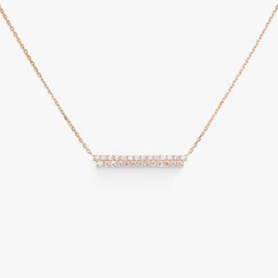 Collier Alizée or rose & diamants