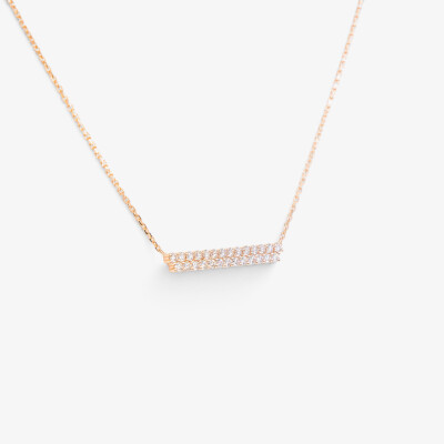 Collier Alizée or rose & diamants