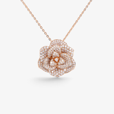 Collier Rosalba or rose & diamants