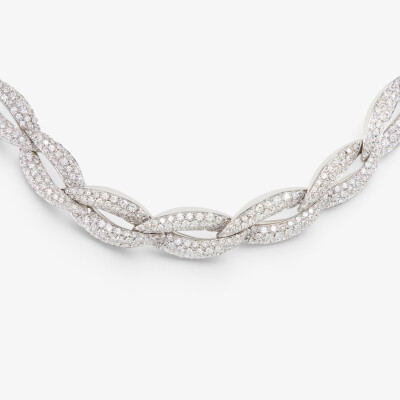 Collier Sparkles or blanc & diamants