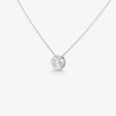 Collier Halo or blanc & diamants