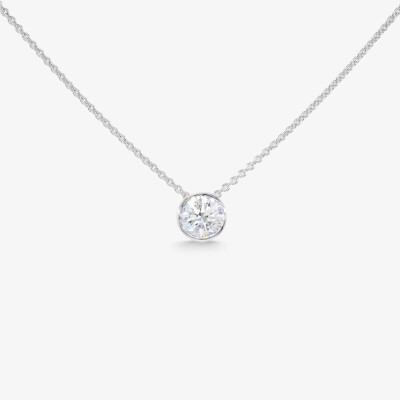 Collier Halo or blanc & diamants