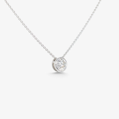 Collier Halo or blanc & diamants