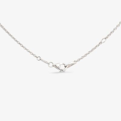 Collier Absolu or blanc , saphir & diamant