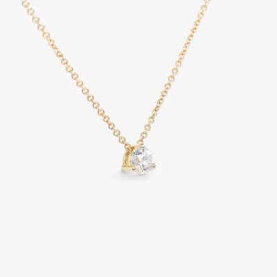 Collier Halo or jaune & diamants