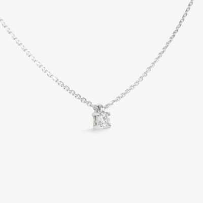 Collier Halo or blanc & diamants