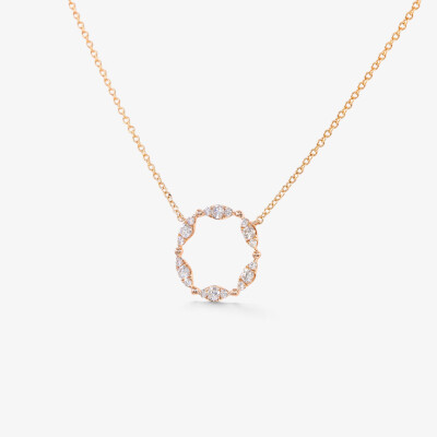 Collier Provence or rose & diamants
