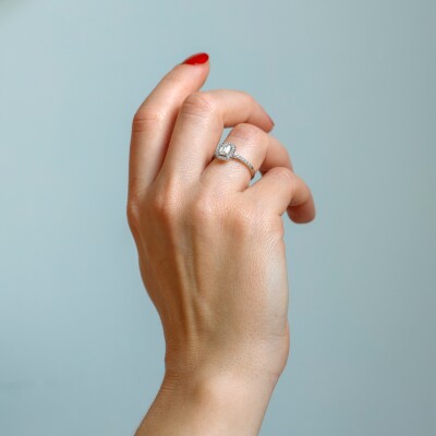 Solitaire Evidence or blanc & diamants