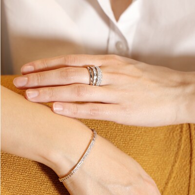 Bague Manhattan or blanc & diamants