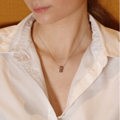 Collier Manhattan or blanc & diamants