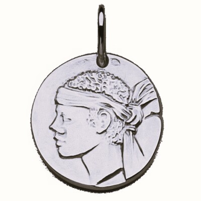 Médaille Corse Mariotti Calvi Tête de Maure en argent, 20mm